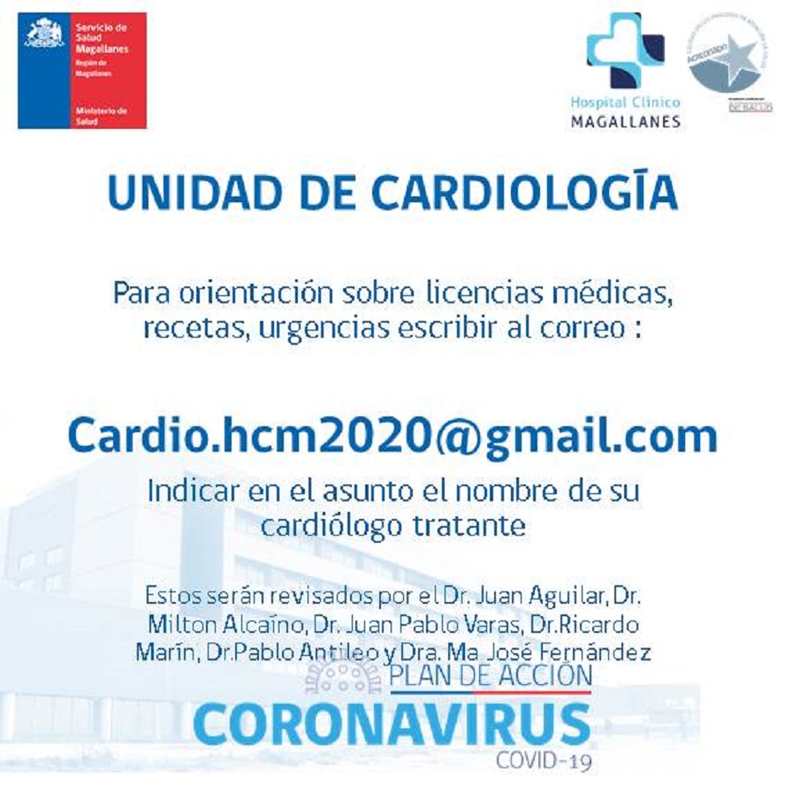 Unidad de Cardiología del Hospital Clínico de Magallanes instruye procedimiento para atender recetas, licencias y urgencias
