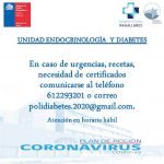Unidad de Endocrinología y Diabetes del Hospital Clínico tiene su propio teléfono y correo de contacto