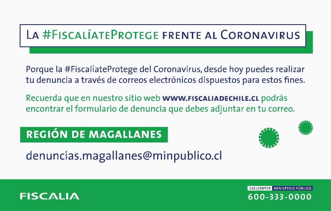 Fiscalía promueve campaña contra el coronavirus y solicita formular denuncias mediante correo electrónico