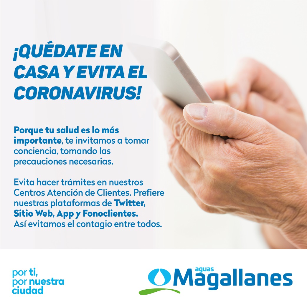 Aguas Magallanes implementó plan de contingencia por Coronavirus: llama a utilizar canales alternativos para atención