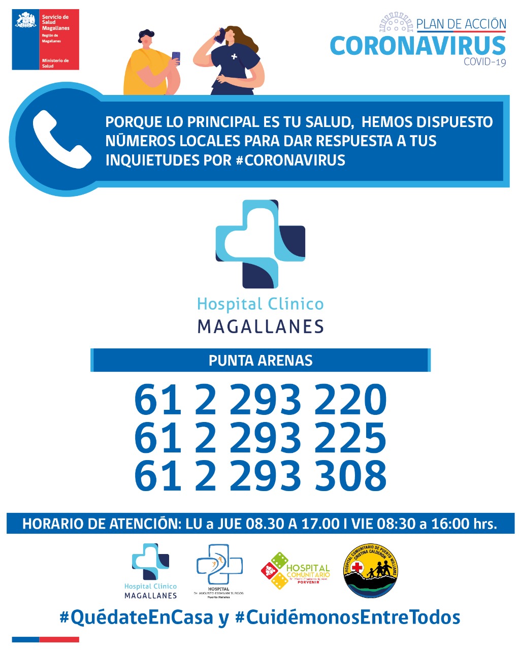 Servicio de Salud Magallanes actualiza teléfonos de contacto para atención de público y consultas