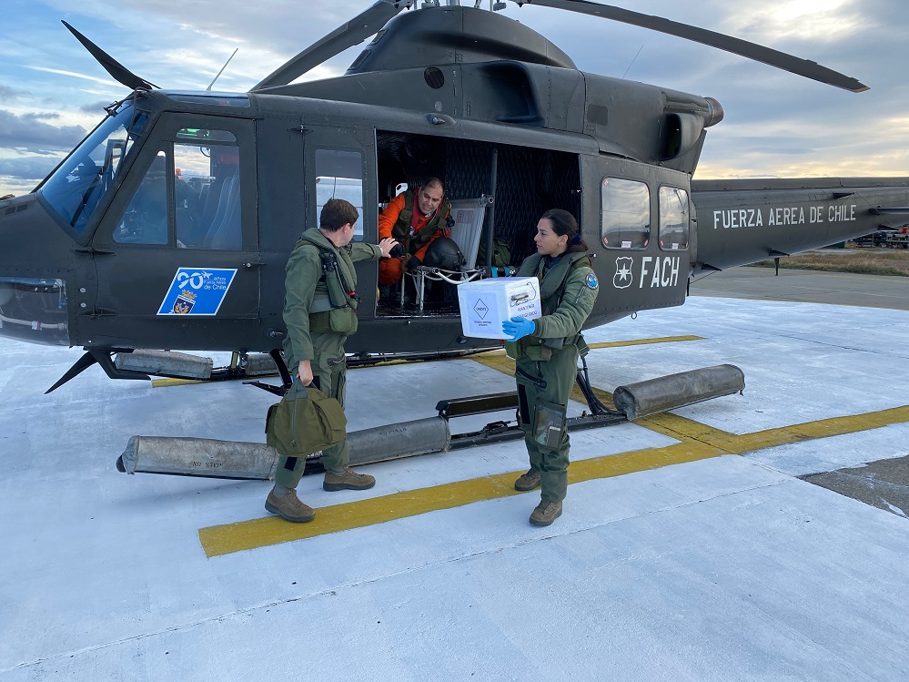 IV Brigada Aérea realizó traslado de muestras desde Porvenir y Puerto Williams a Punta Arenas