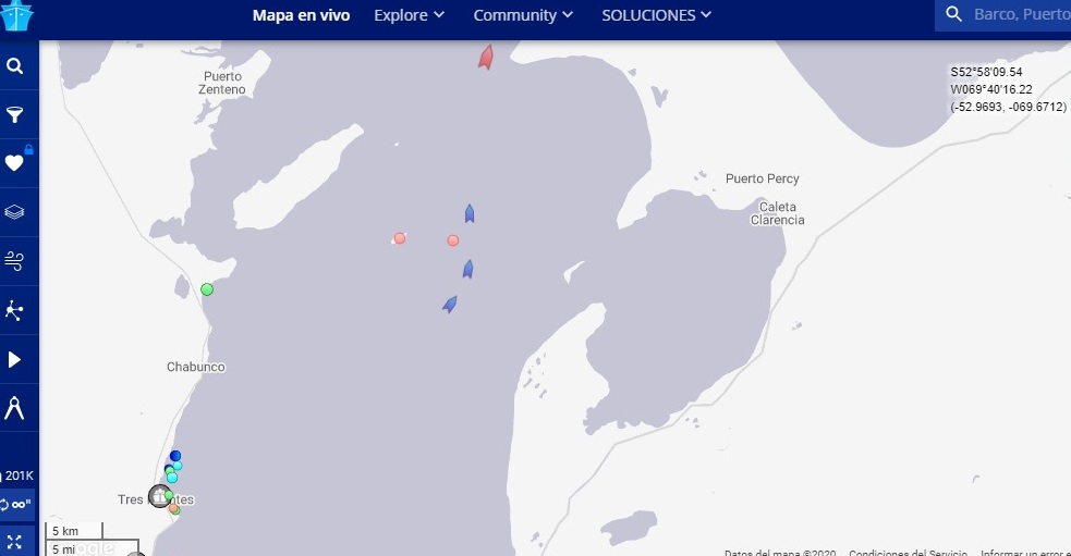 3 cruceros turísticos no pudieron recalar en Punta Arenas y continúan viaje hacia las islas Falklands