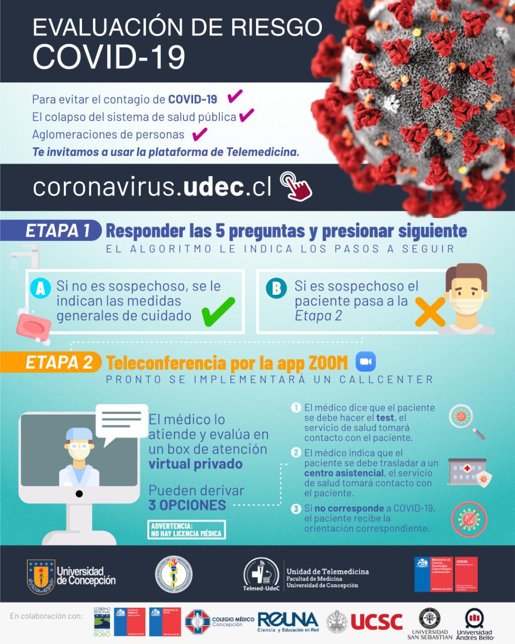 Aplicación de la Universidad de Concepción permite realizar un examen de Covid19 en línea