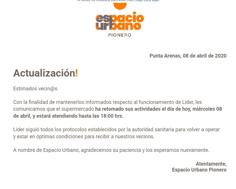 Supermercado Líder reabrió sus puertas este miércoles 8 de abril en Punta Arenas