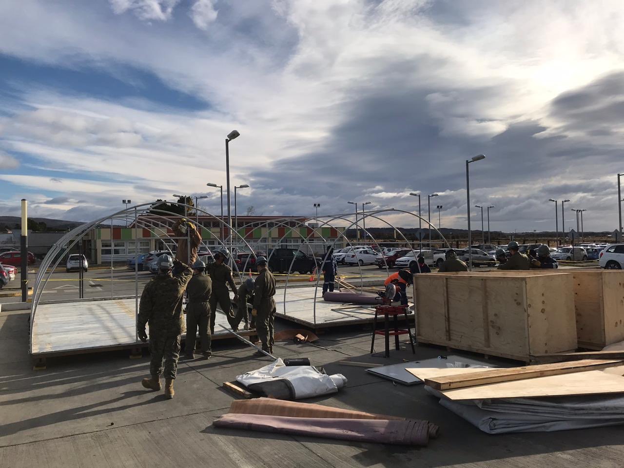 Se inició el despliegue de domos sanitarios junto al Hospital Clínico de Punta Arenas