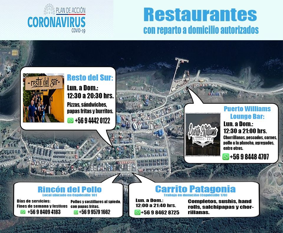 Gobernación de la Provincia Antártica difunde mapa de restaurantes autorizados para funcionar en Puerto Williams