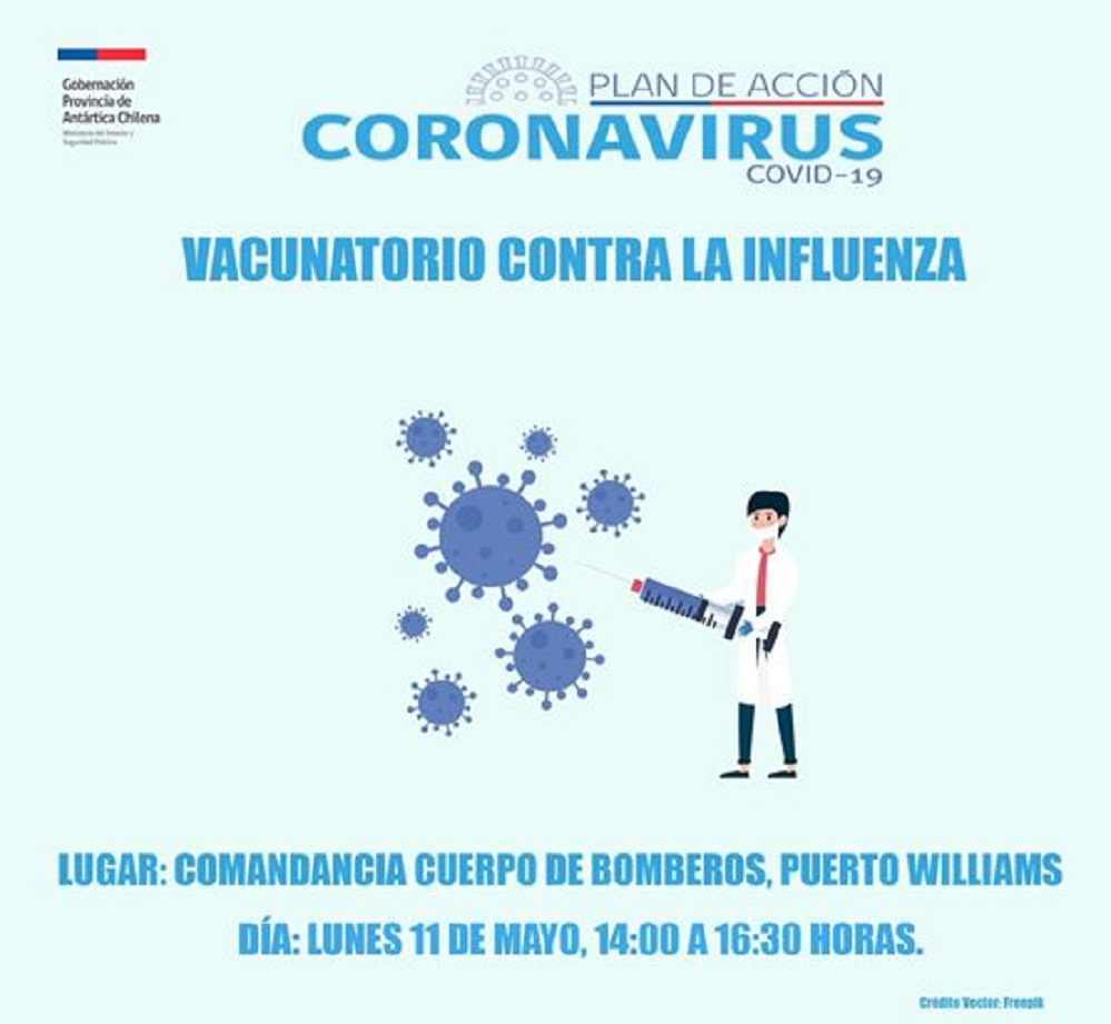 Vacunación contra la influencia en Puerto Williams se realiza hoy lunes