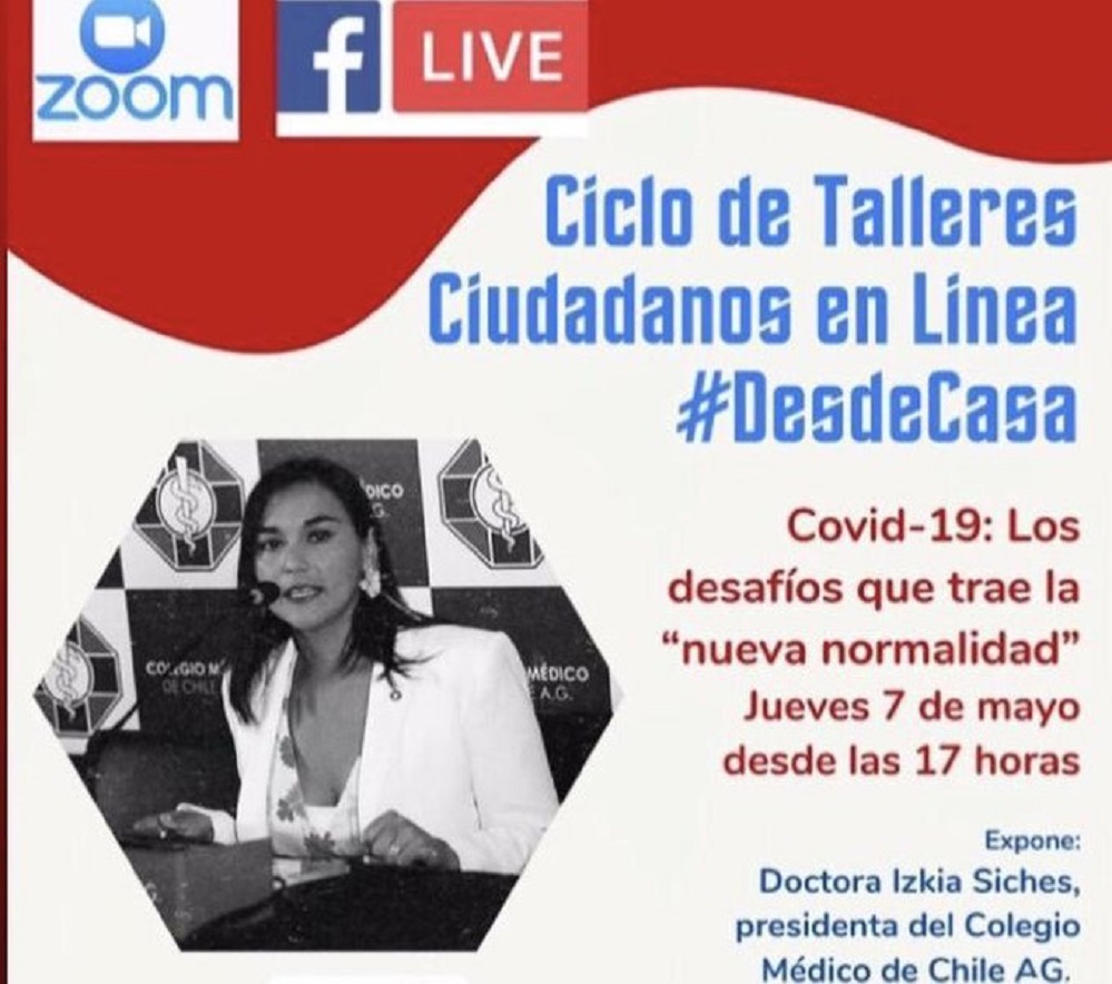 Ciclo de Talleres Ciudadanos online organiza el Colegio Médico sobre desafíos actuales de la epidemia Covid19 en Chile