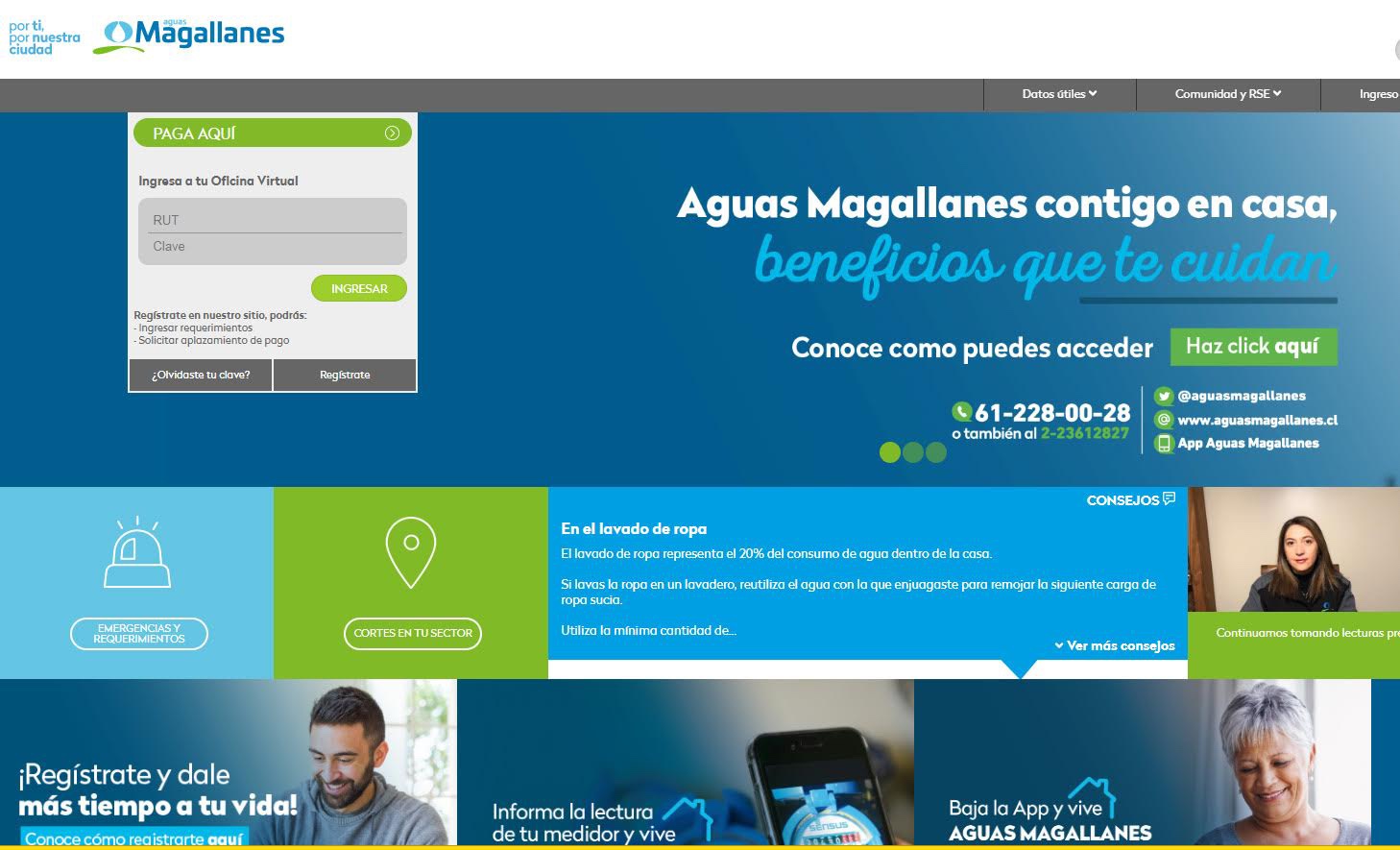 Aguas Magallanes recomienda utilizar la plataformas digitales y canales externos mientras se normaliza la atención presencial.