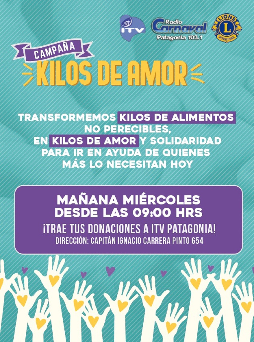 Campaña «Kilos de Amor» se realiza este miércoles 27 de mayo en Punta Arenas