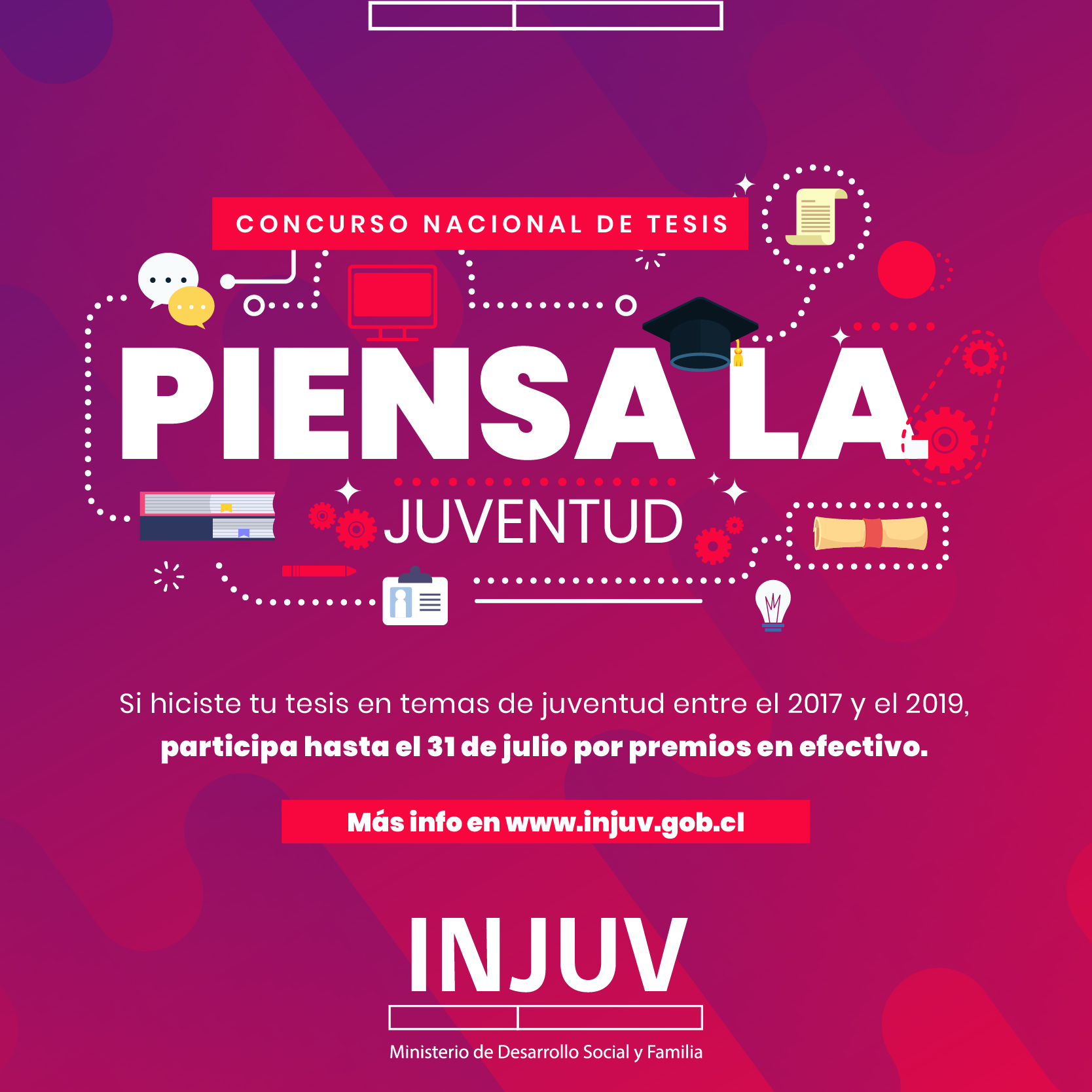 Hasta 1.2 millones: INJUV Magallanes premia tu tesis: iniciativa permitirá premiar  tesis o proyectos de títulos sobre temáticas alusivas a la juventud, entre los años 2017 y 2019