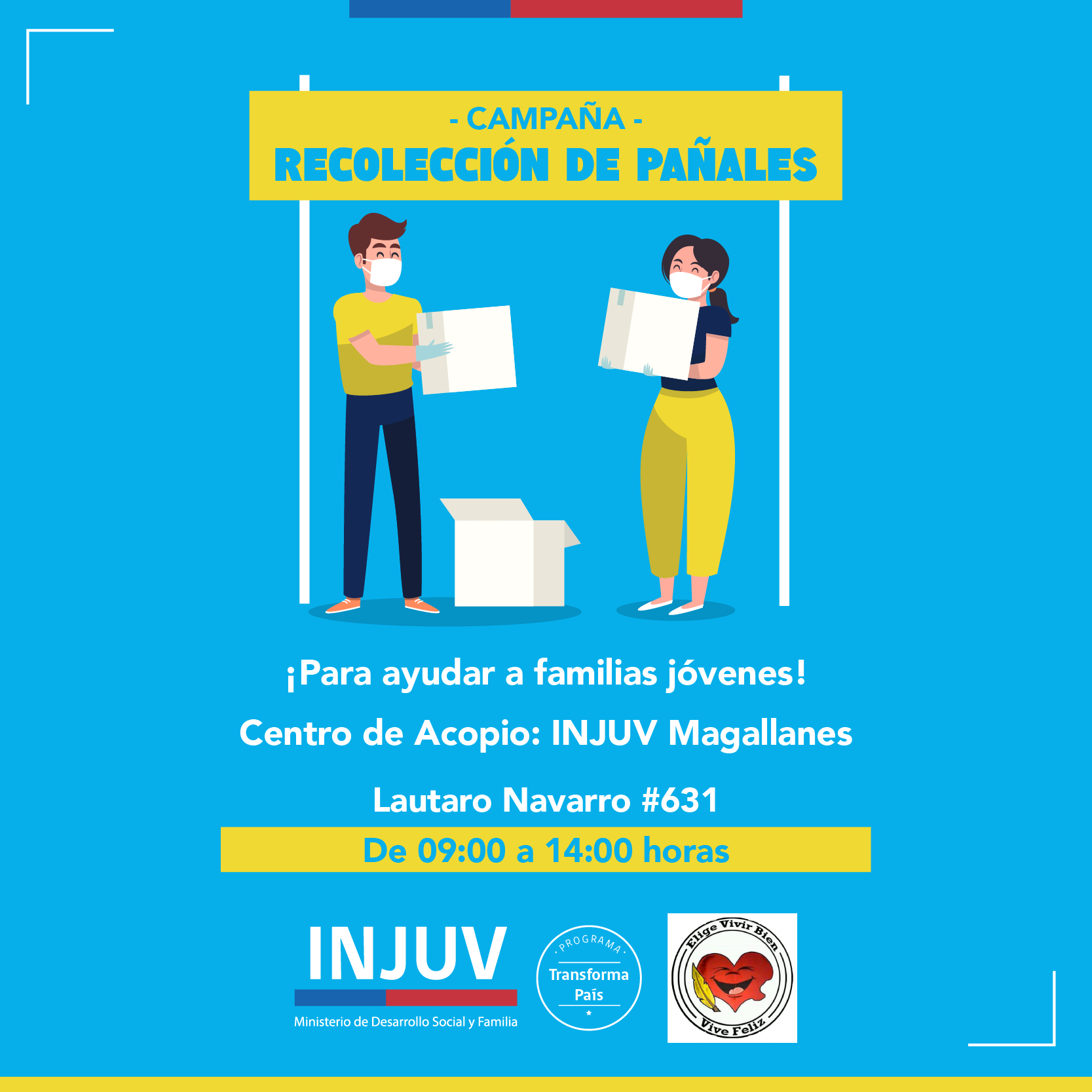 INJUV lanza campaña en Magallanes para la recolección de pañales infantiles