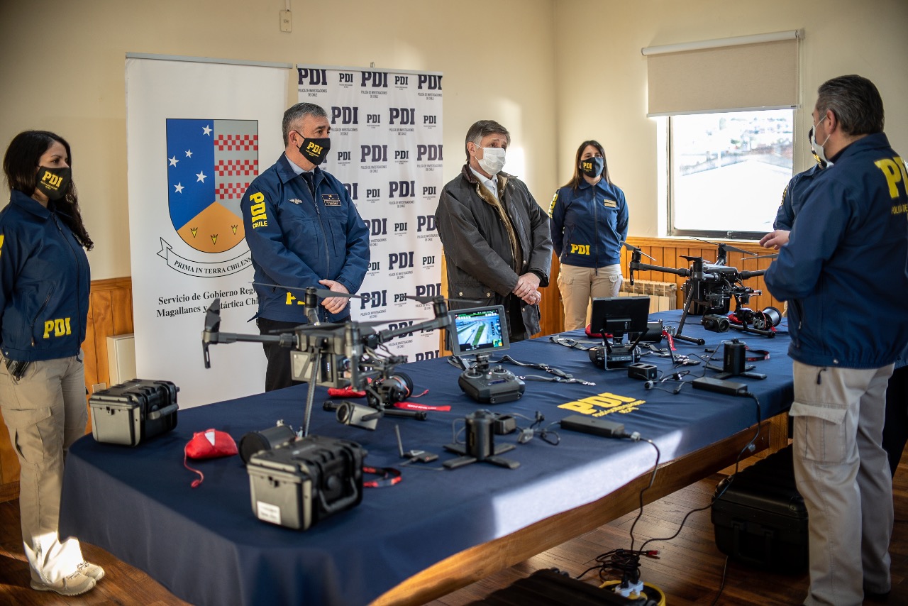 PDI Magallanes incorpora dos drones a la labor investigativa financiados por el Gobierno Regional
