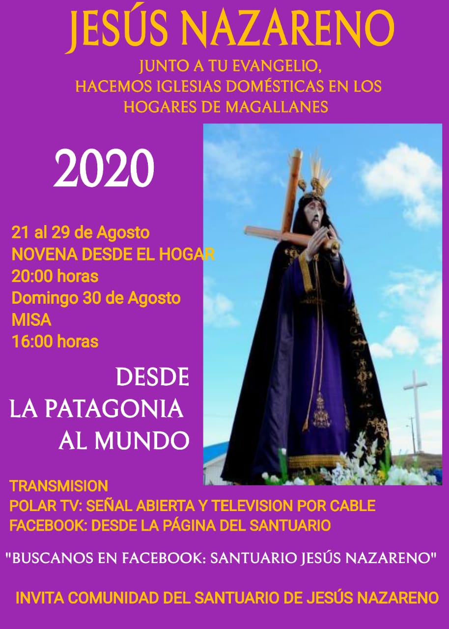 Comunidad de Jesus Nazareno programa misas domésticas y encuentros virtuales
