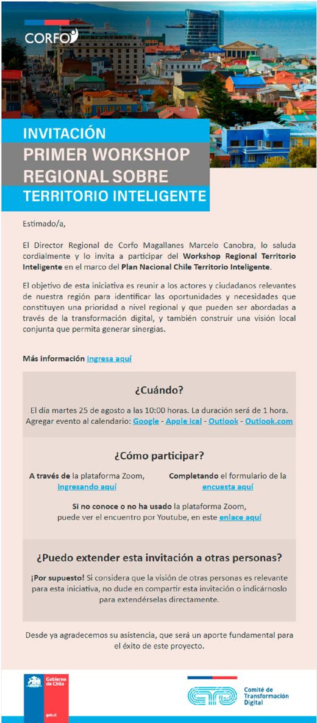 CORFO invita a identificar oportunidades y necesidades locales con miras a la transformación digital en la Región de Magallanes y Antártica Chilena