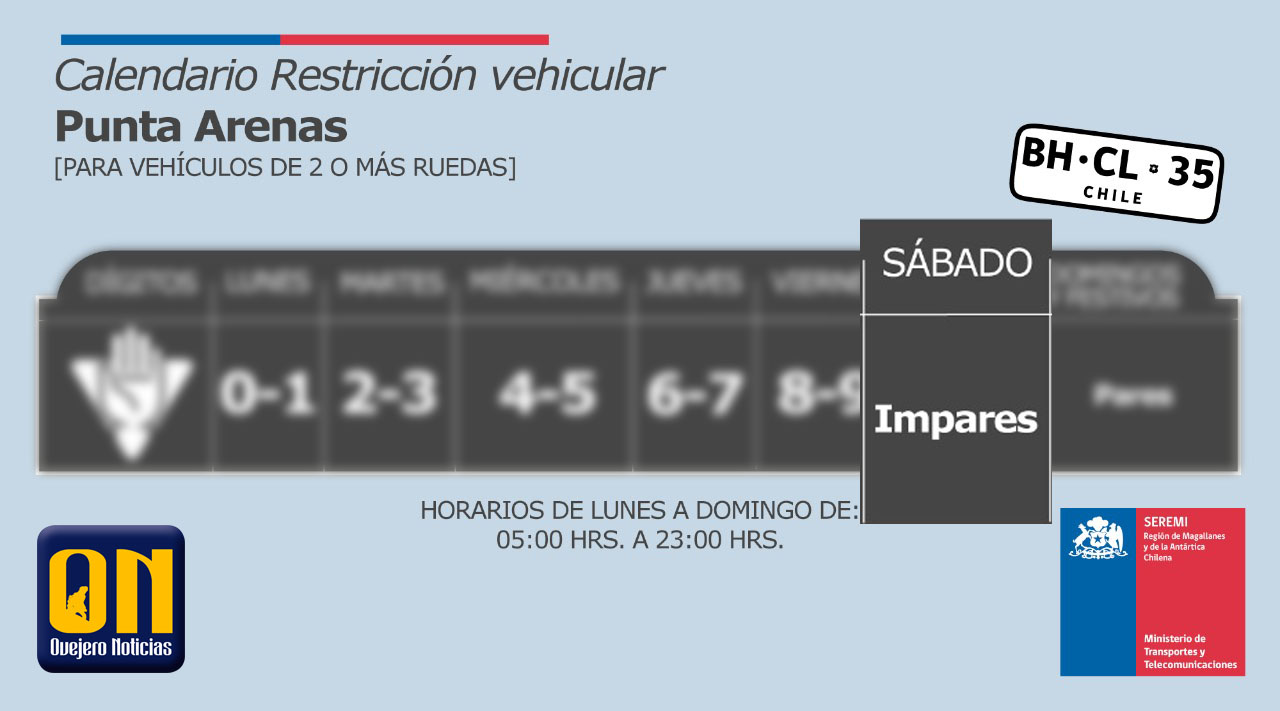 Restricción vehicular en Punta Arenas este sábado 26 de septiembre: impares