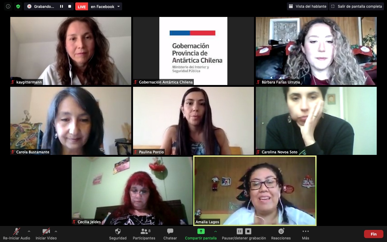 Gobernación Antártica Chilena desarrolló conversatorio online de apoyo a mujeres durante la pandemia