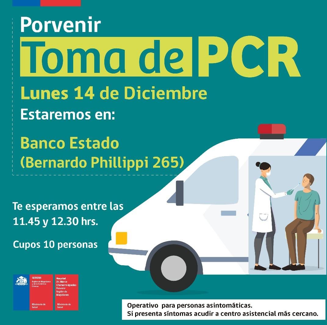 Toma de PCR se realiza hoy en Porvenir