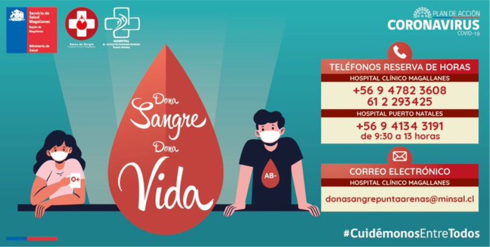 Continúa la campaña para la Donación de Sangre en los hospitales públicos de Magallanes