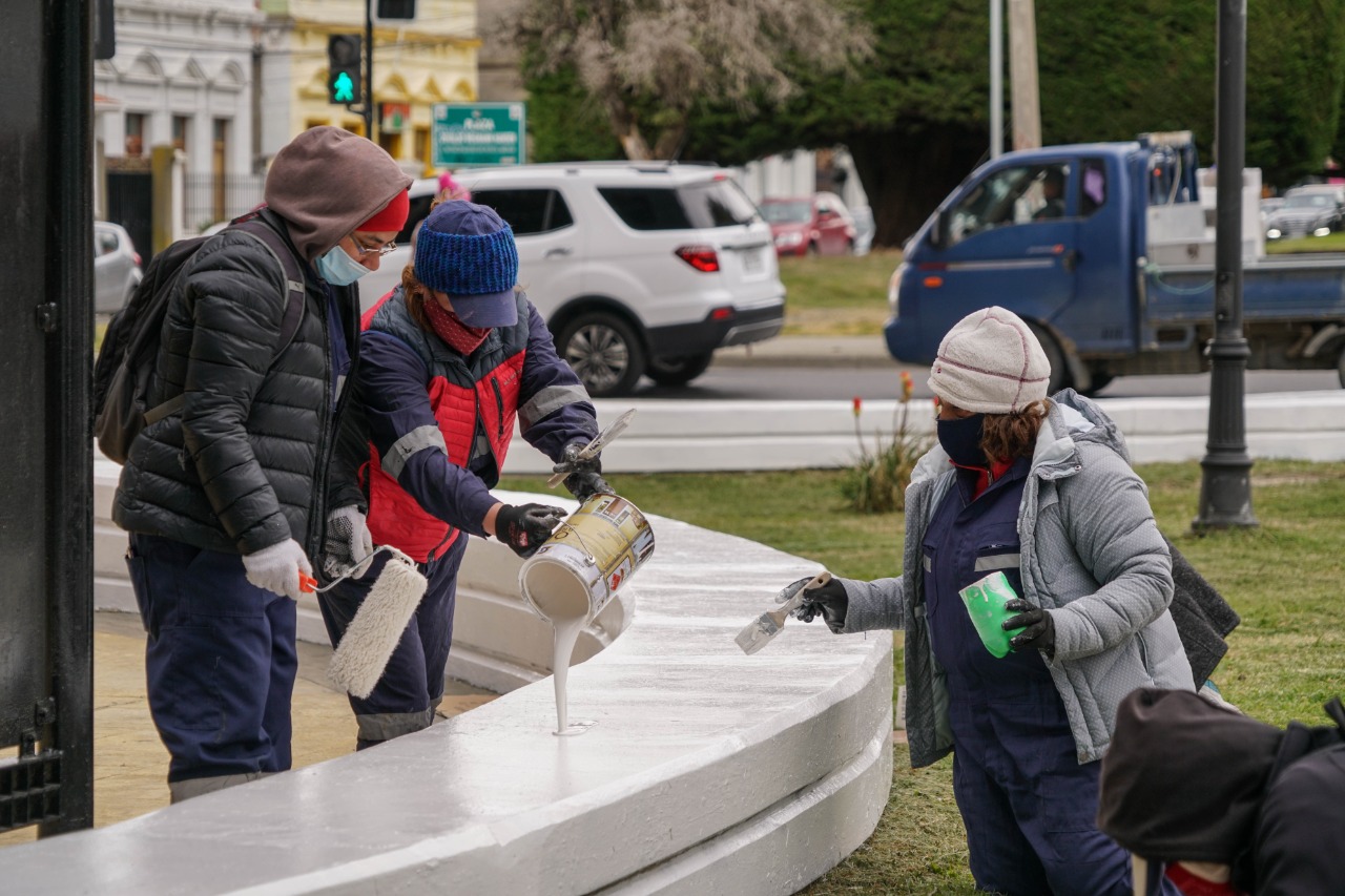 Municipalidad de Punta Arenas realiza trabajos para recuperar bandejones de Avenida Colón entre Avenida España y Costanera