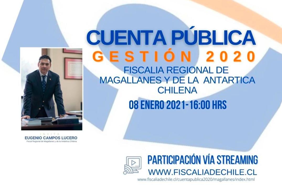 Este 8 de enero vía streaming: Fiscal Regional de Magallanes Eugenio Campos efectuará Cuenta Pública de la gestión 2020