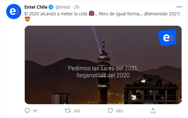 Año Nuevo 2021: Problemas en el show de luces en la torre Entel obligó a la empresa suspender espectáculo  anunciado para Punta Arenas.