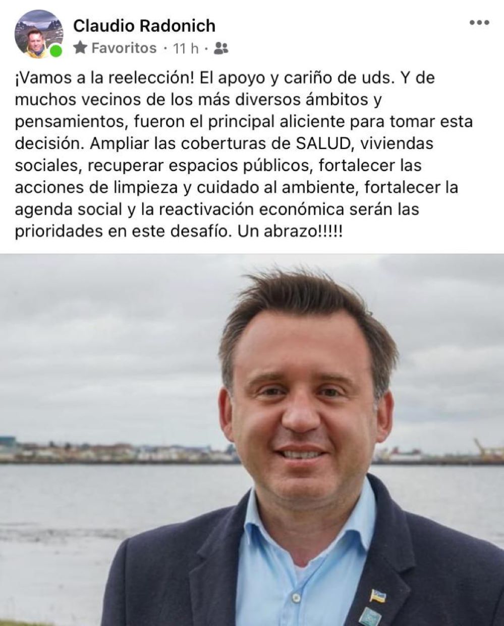 Claudio Radonich anuncia su candidatura a la reelección por la Alcaldía de Punta Arenas