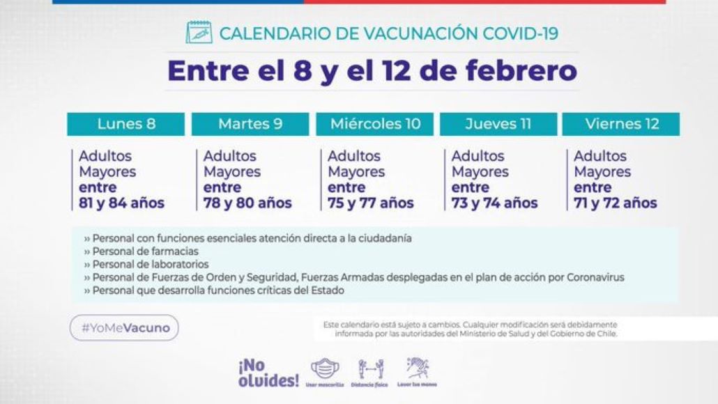 Durante febrero parte proceso de vacunación en Magallanes contra el covid-19, para adultos mayores de 71 a 90 años