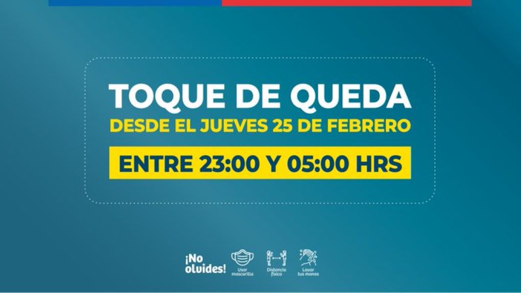 Se modifica en una hora el toque de queda, desde el jueves 25 de febrero