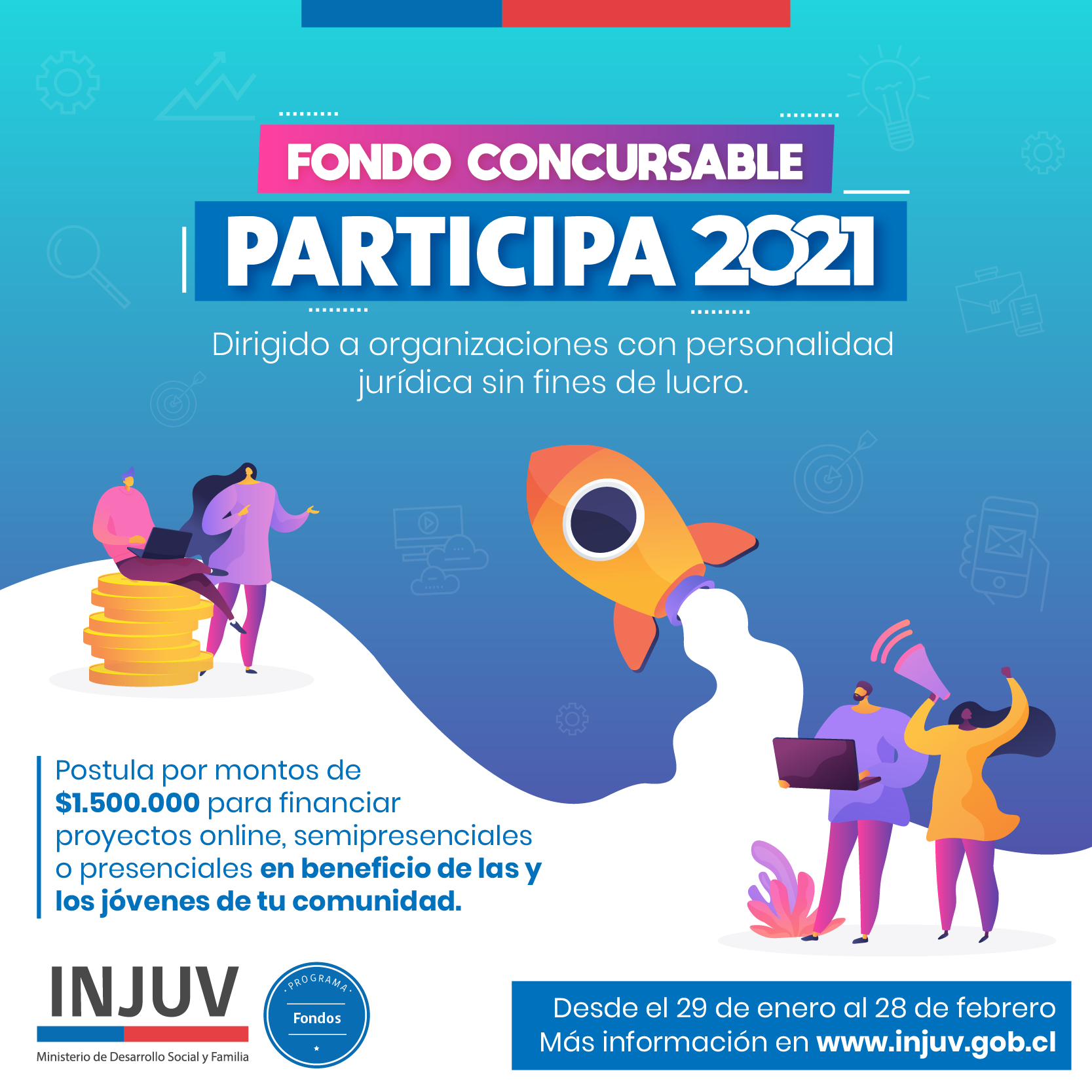 INJUV lanza fondo concursable por $270 millones para financiar proyectos comunitarios