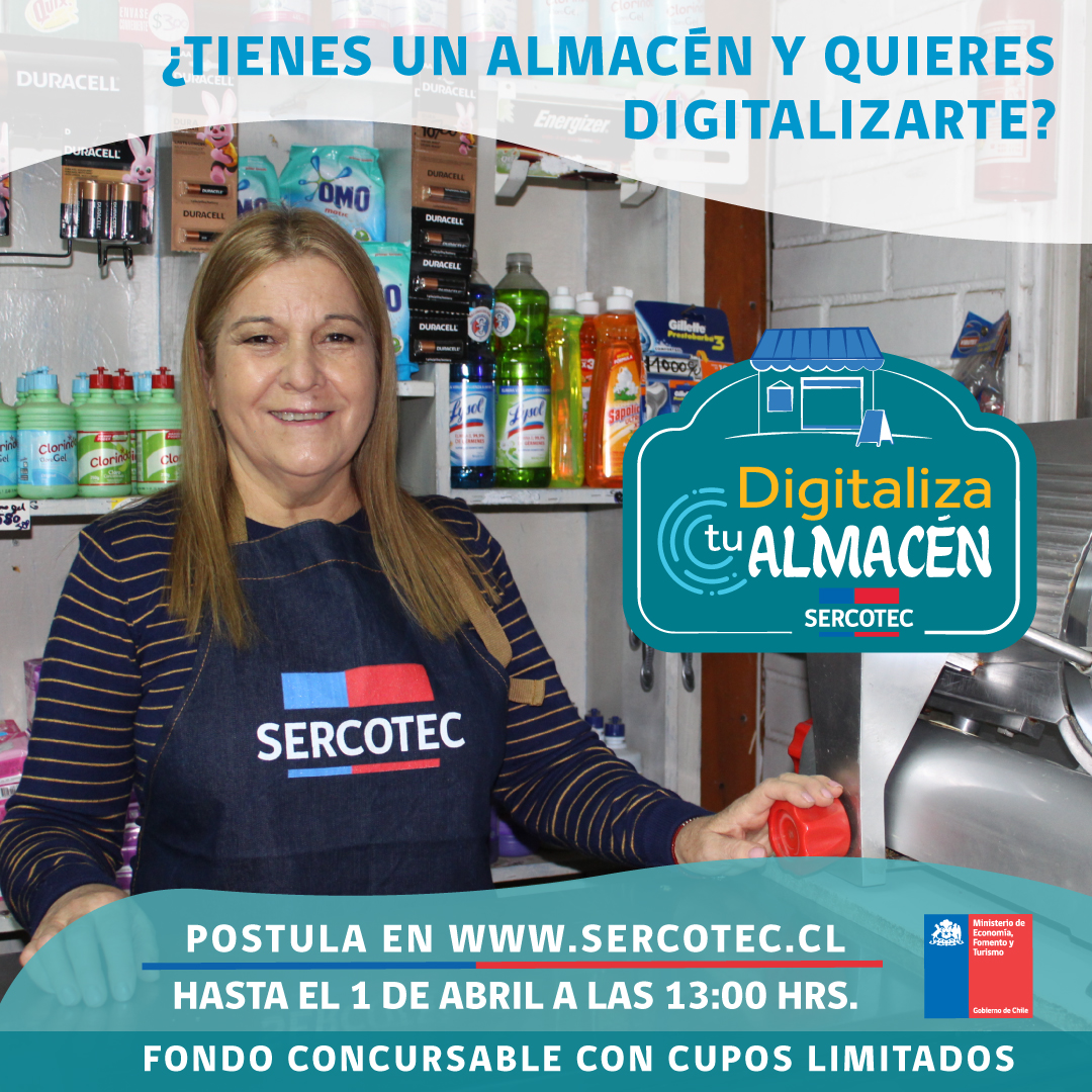 Programa Digitaliza Tu Almacén de SERCOTEC Magallanes abre hoy su convocatoria