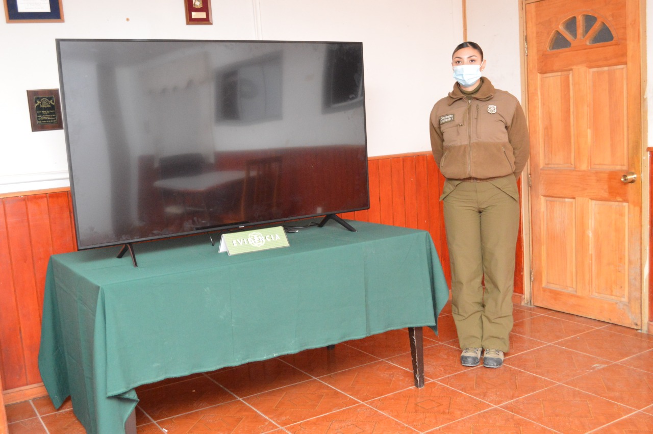 SIP de Carabineros detuvo a mujer que fue sorprendida robando un televisor desde un domicilio de la población El Pingüino