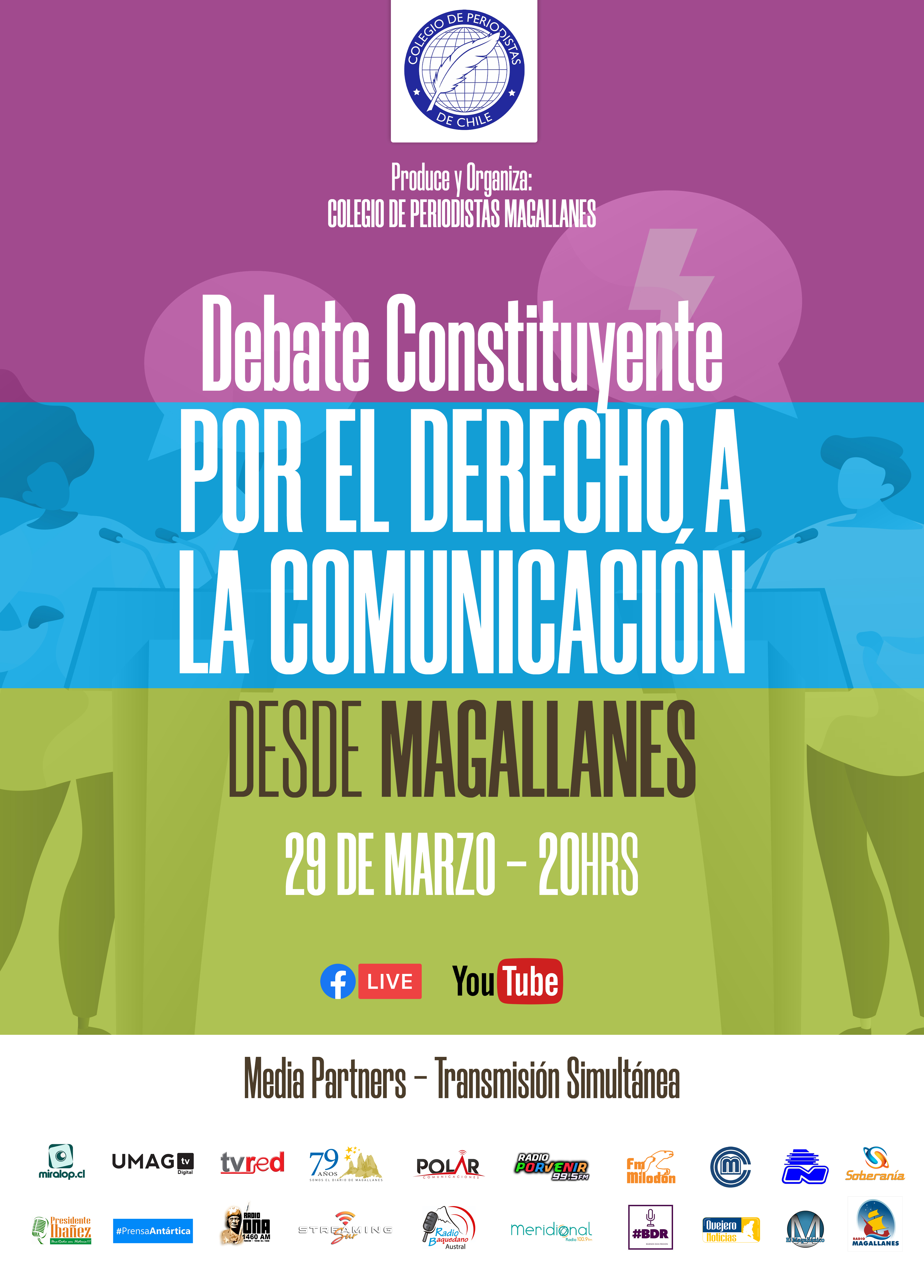 Colegio de Periodistas de Magallanes organiza Debate Constituyente por el derecho a la comunicación