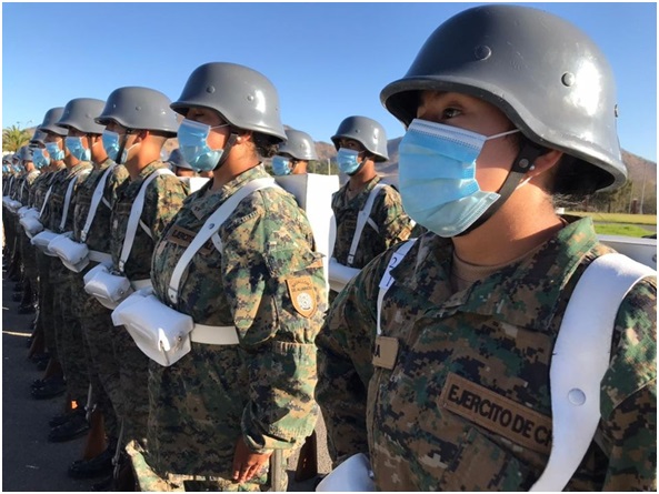Soldados Dragoneantes de la Escuela de Suboficiales, enfrentaron su revista de reclutas