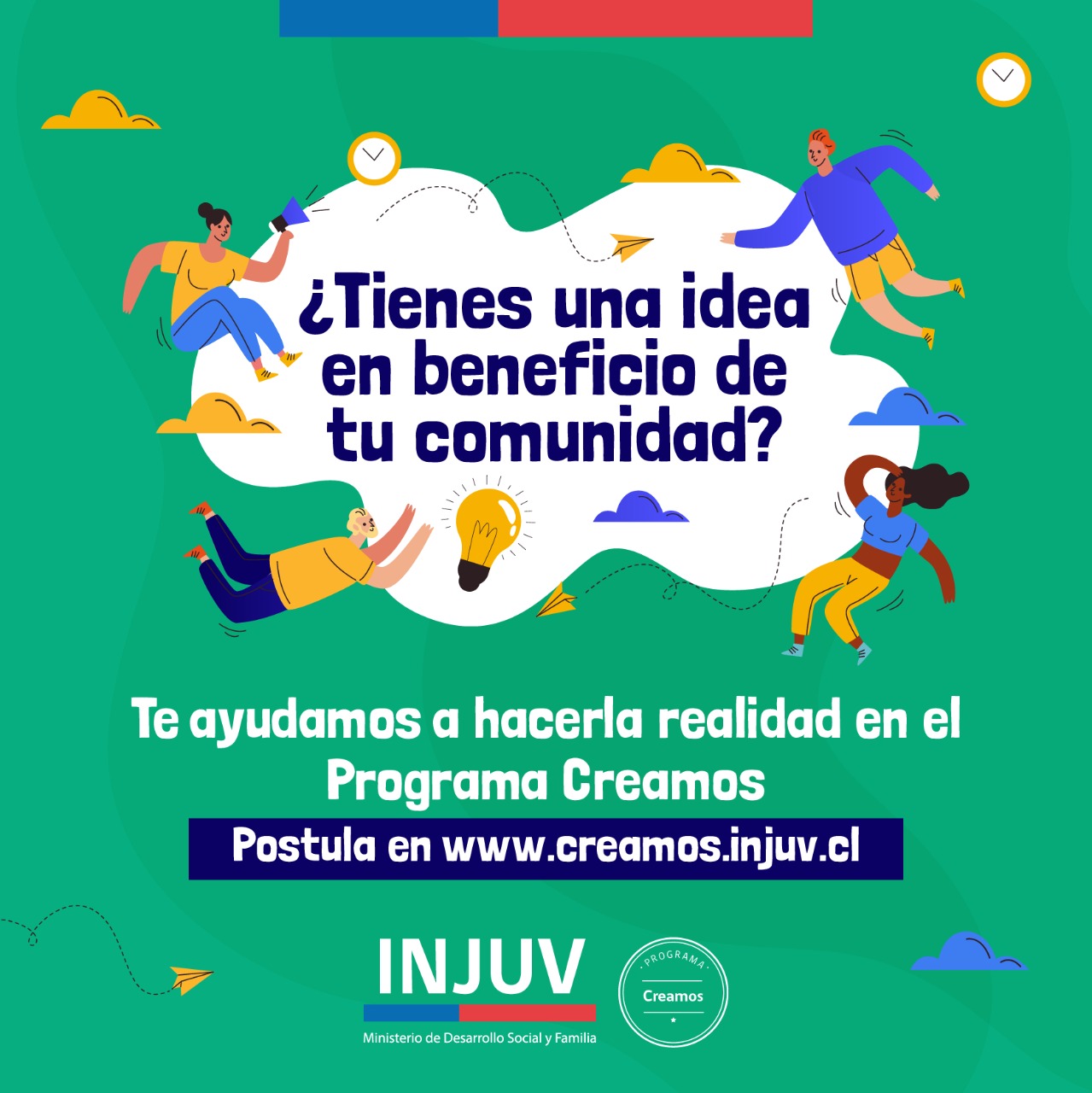 INJUV lanza convocatoria Creamos: postula una idea de innovación social y recibe apoyo para hacerla realidad