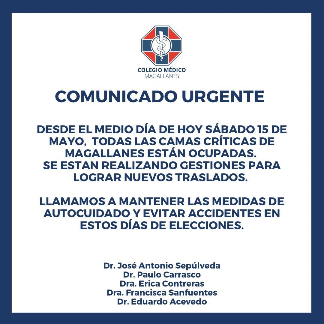 Hospital Clínico de Magallanes llegó hoy al 100% de ocupación de camas críticas