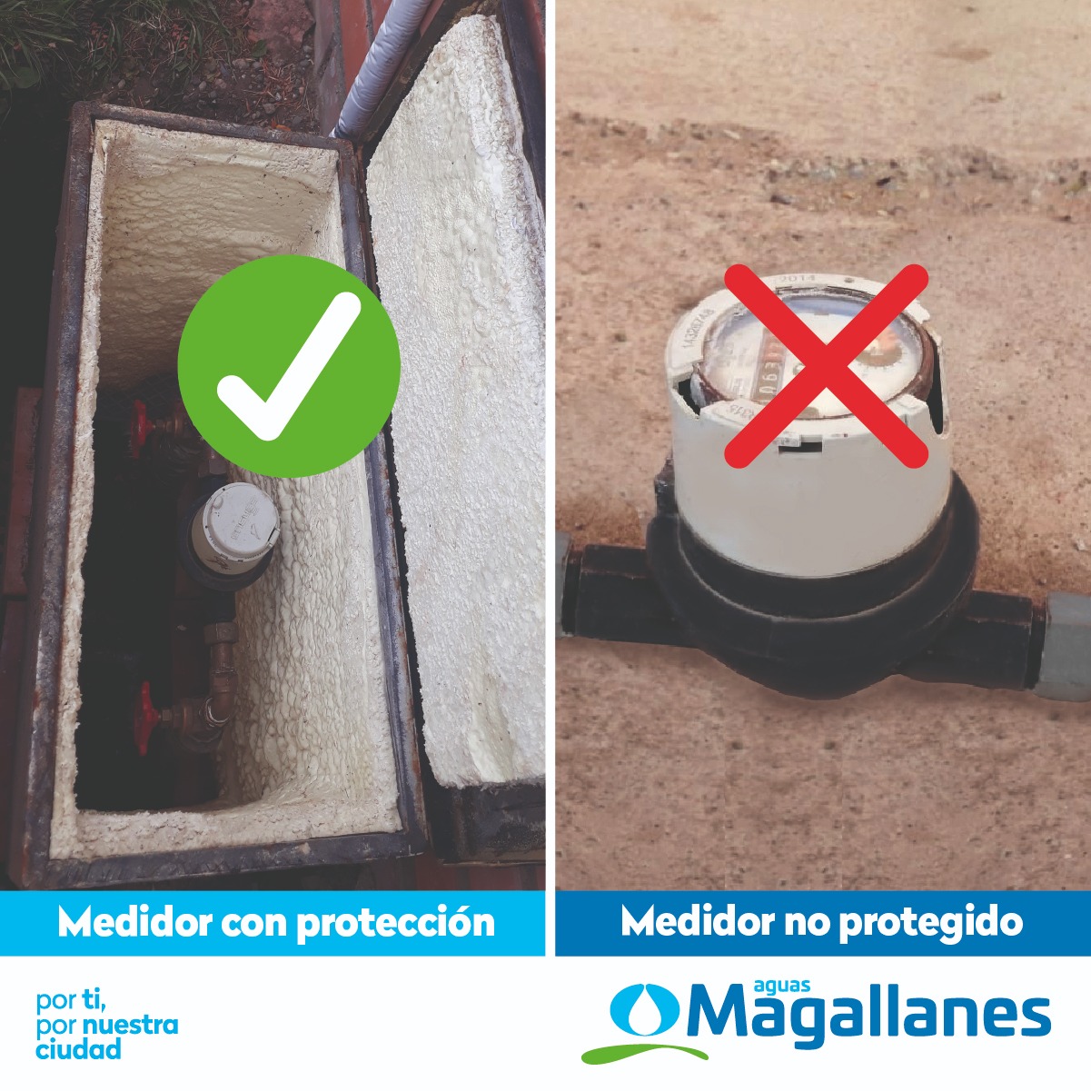 Aguas Magallanes reitera recomendaciones, para evitar emergencias e interrupciones del suministro de agua potable por  bajas temperaturas