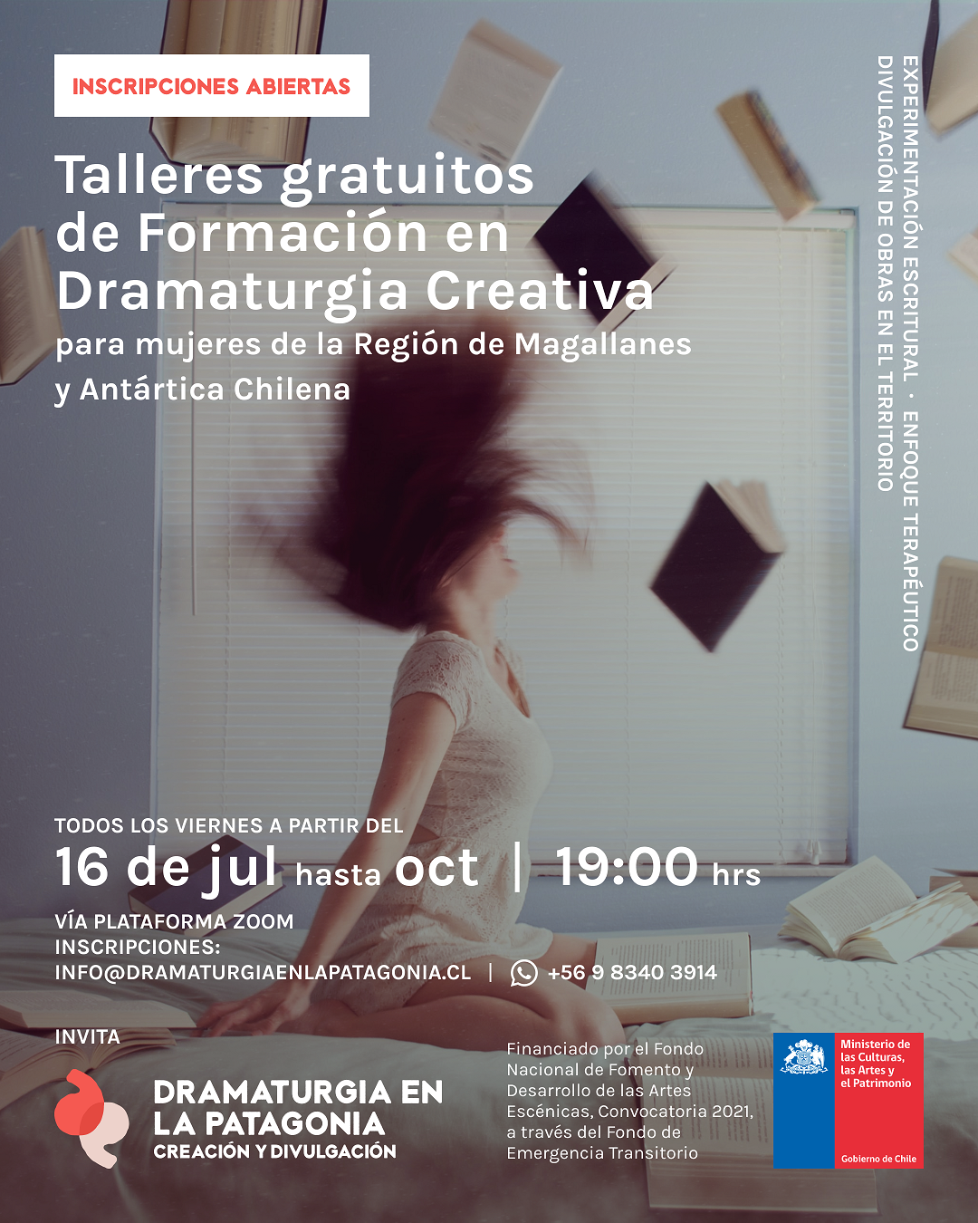 Se encuentran abiertas inscripciones para el Taller de Dramaturgia Creativa en la Patagonia, dirigido a mujeres