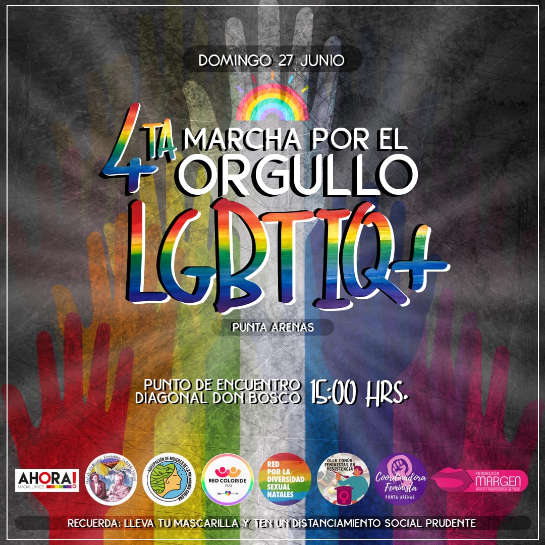El 27 de junio se efectuará la marcha por el orgullo LGBTIQ+ en Punta Arenas