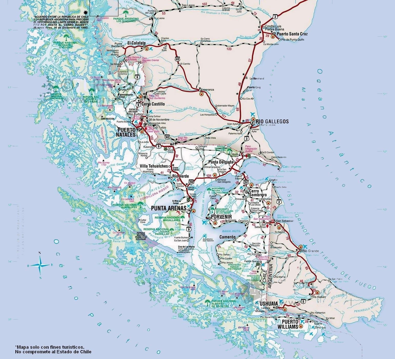 Estado de las rutas y condición meteorológica en Magallanes, miércoles 9 de junio