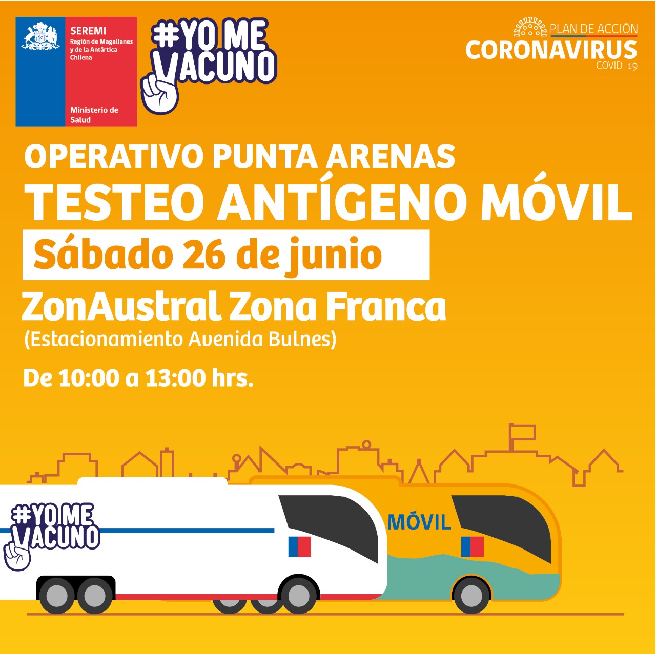 Operativos de Testeo de Antígeno se realizan este sábado 26 de junio en Magallanes