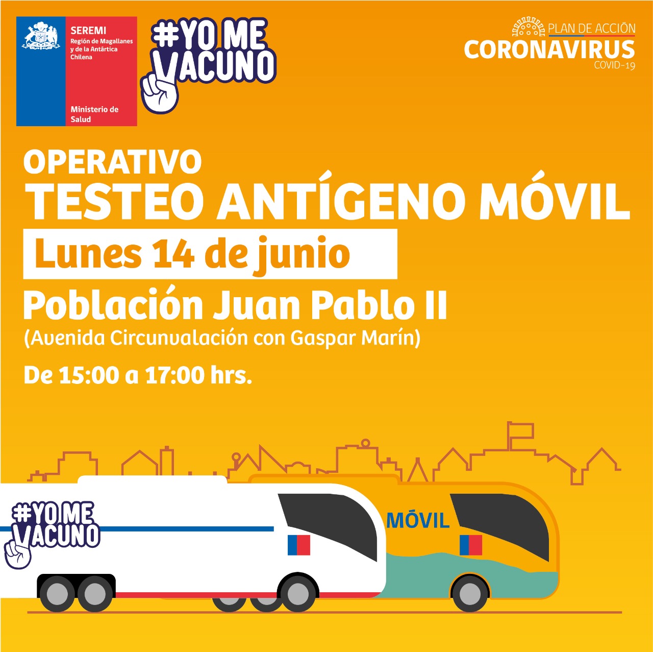 Toma de PCR y testeo de antígenos en Magallanes este lunes 14 de junio