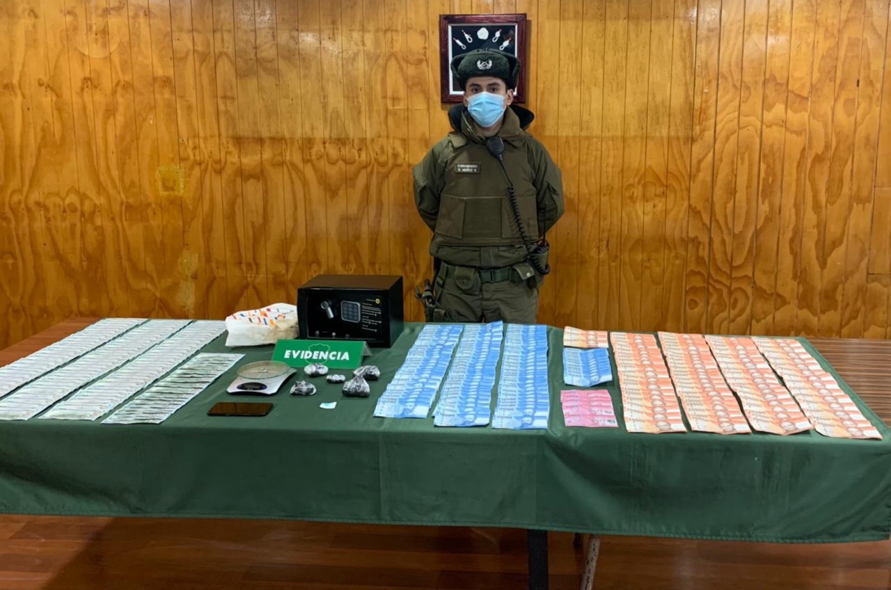 Denuncia por violencia intrafamiliar terminó con incautación de clorhidrato de cocaína.