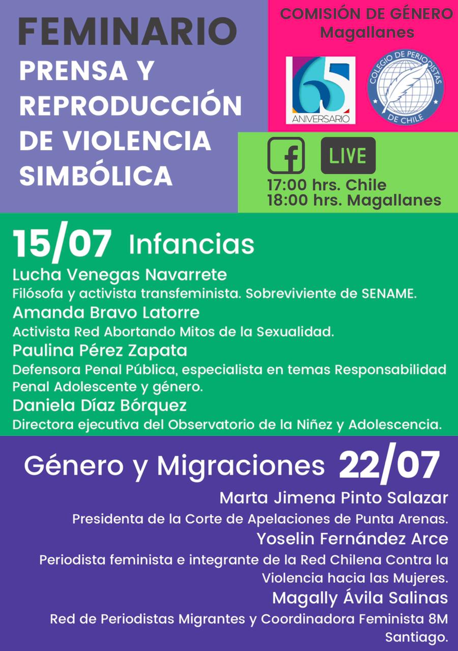 Colegio de Periodistas de Magallanes organiza encuentro virtual sobre violencia simbólica en la prensa