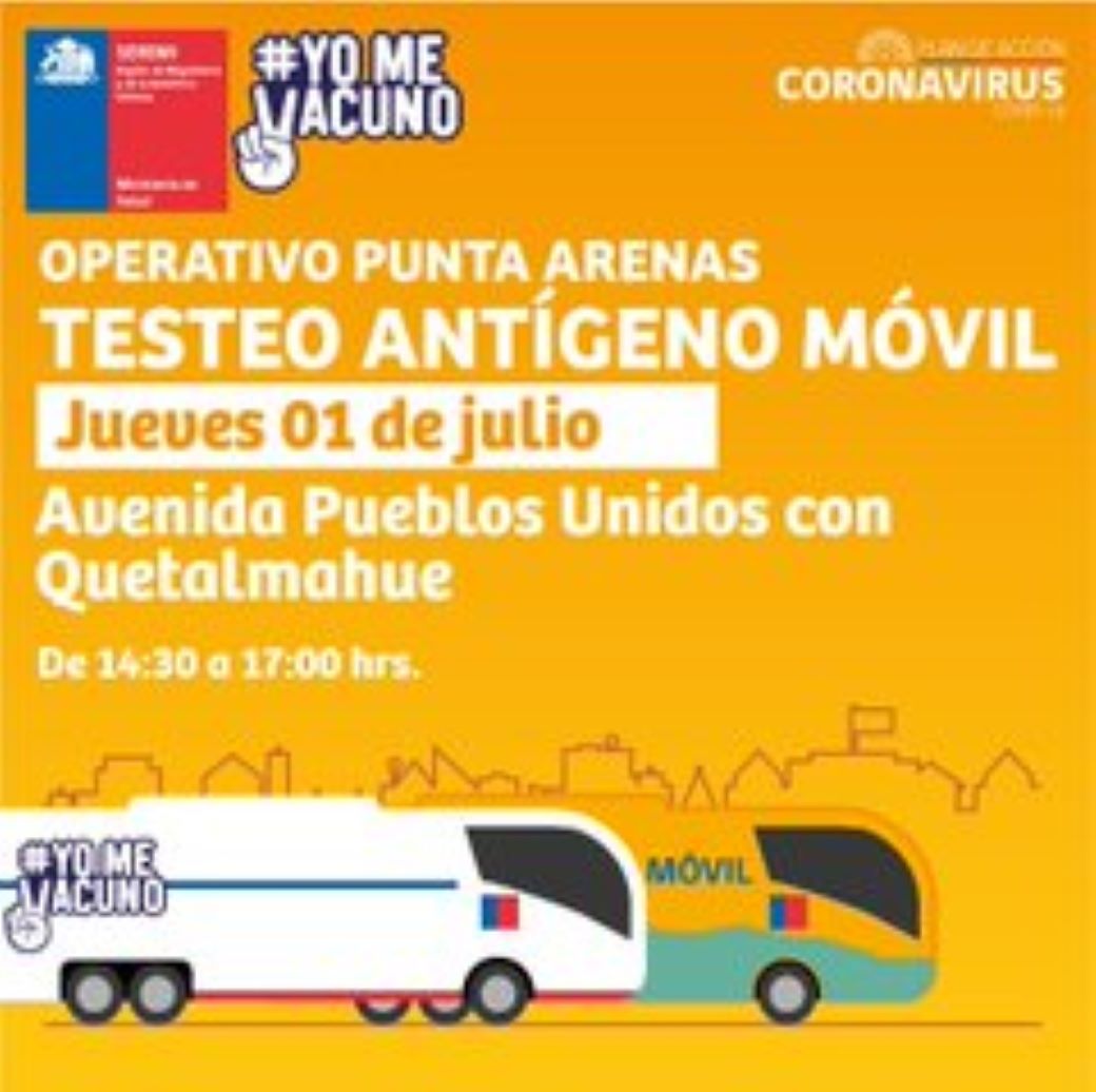 Este jueves se realiza toma de PCR y testeo de antígeno en distintas comunas de la región