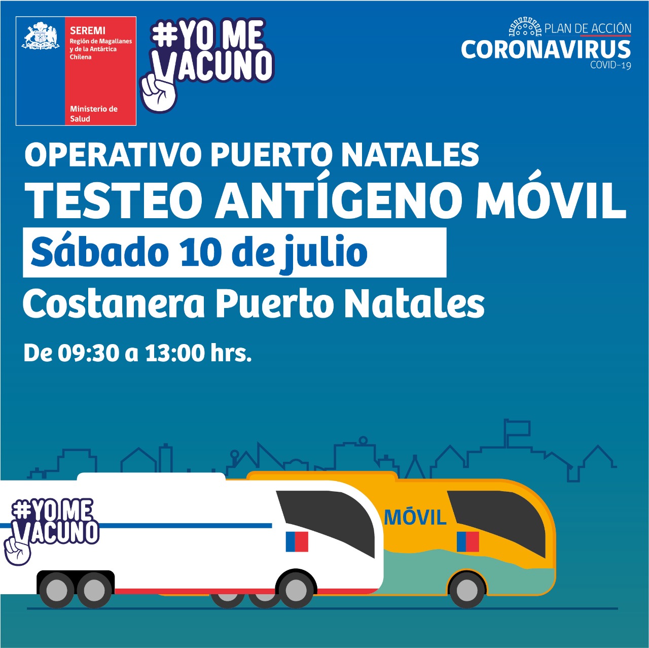 Operativos de Testeo Antígeno se realizarán este sábado en Punta Arenas y Puerto Natales