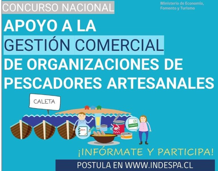 Indespa lanza Concurso Nacional de Apoyo a la Gestión Comercial para Organizaciones de Pescadores(as) Artesanales