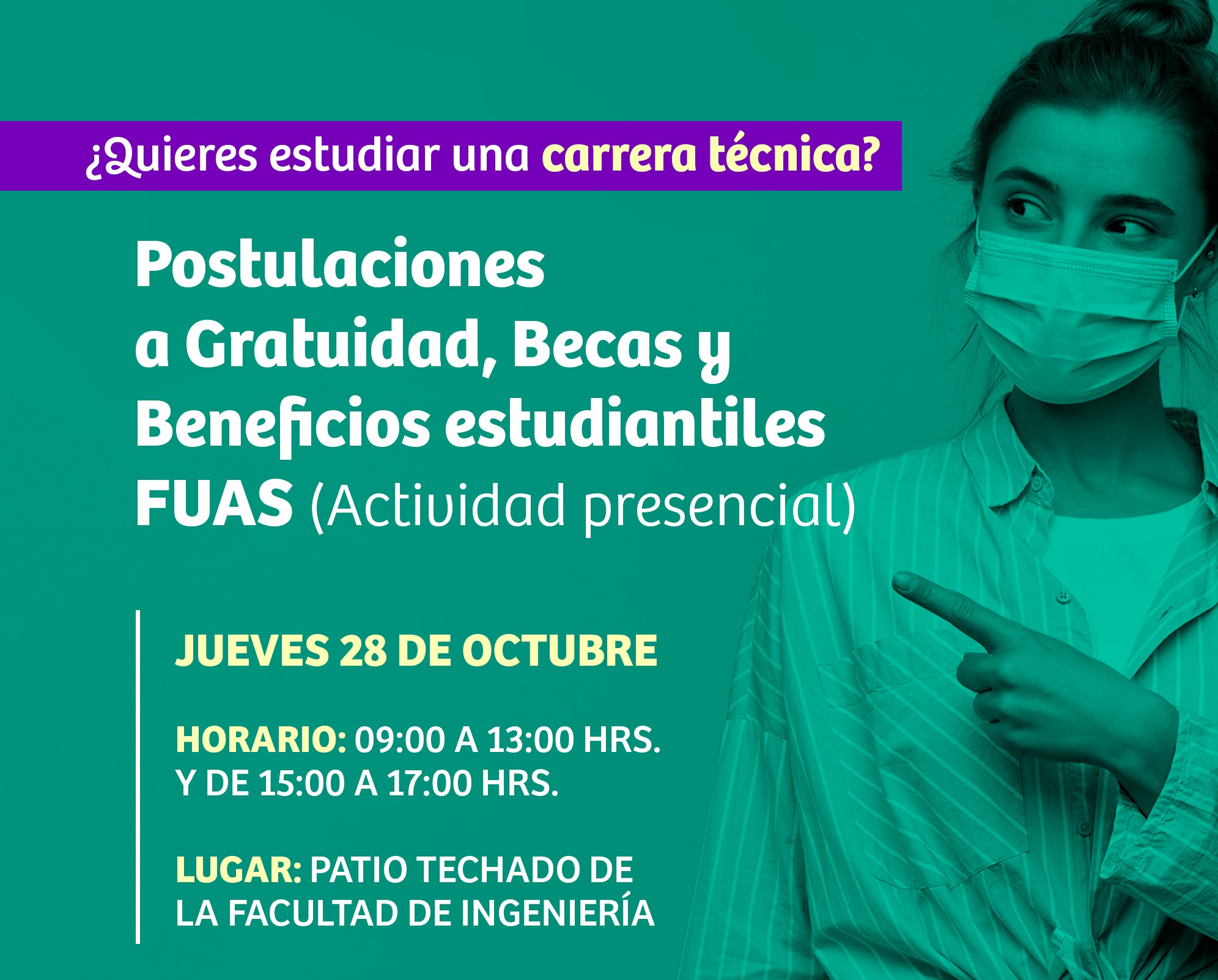 Carreras técnicas realizarán jornada informativa abierta sobre becas y beneficios estudiantiles