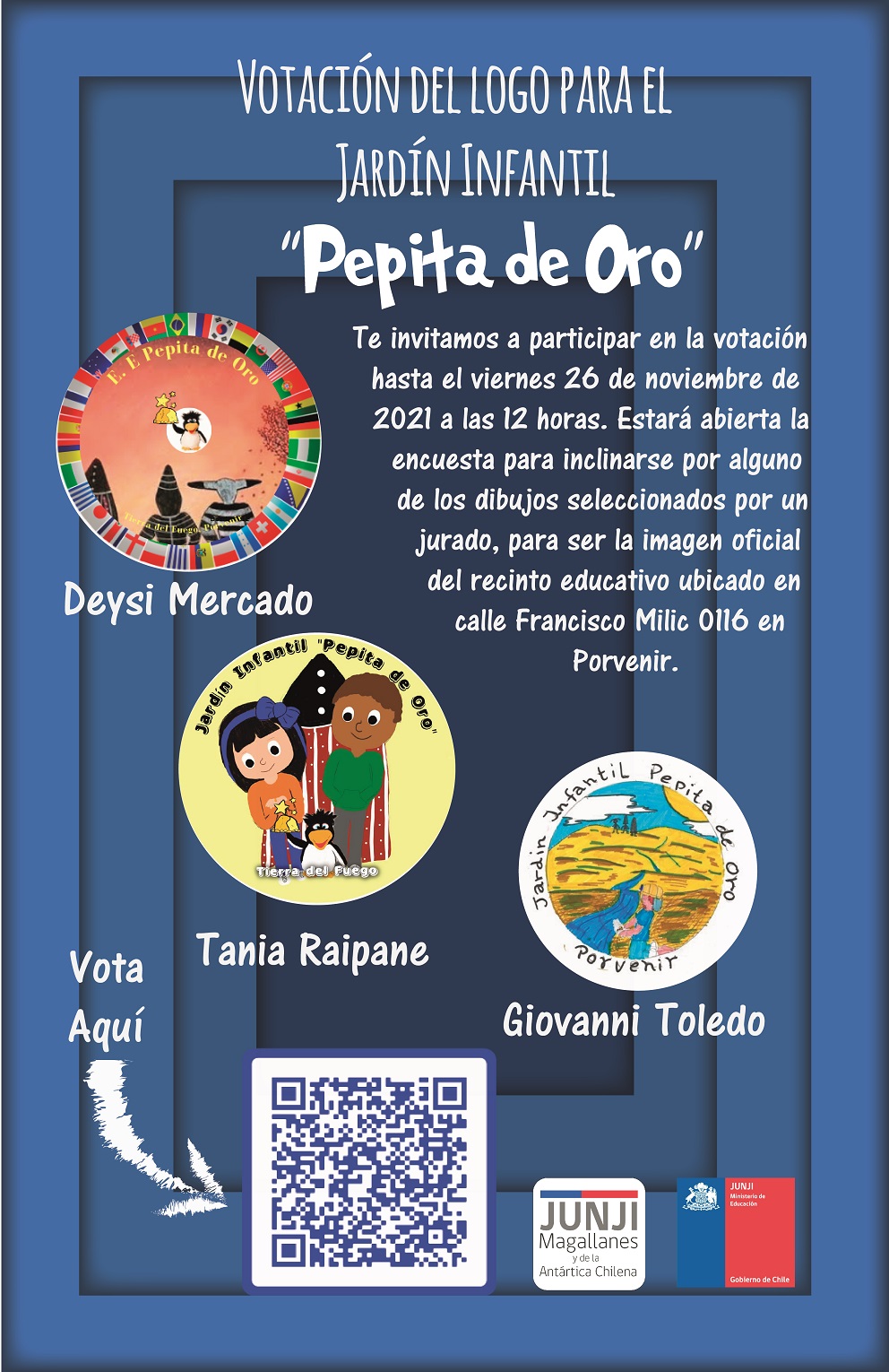 Ya puedes votar para elegir el logo del Jardín Infantil “Pepita de Oro” de Porvenir